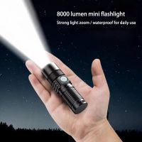 8000 Lumens Aviation Aluminum USB Multi-Function Rechargeable Zoom Mini EDC Portabl Torch Outdoor Lighting  LED P50  Flashlight Rechargeable  Flashlig