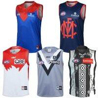 Australian AFL Melbourne demons team football vest white swan sleeveless clothes movement male RugbyJersey