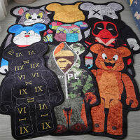 Irregular Cartoon Bearbricks Rug Off White Car Violence Bear for Bedroom Bedside Living Room Non-slip Fashion Home Floor Mat