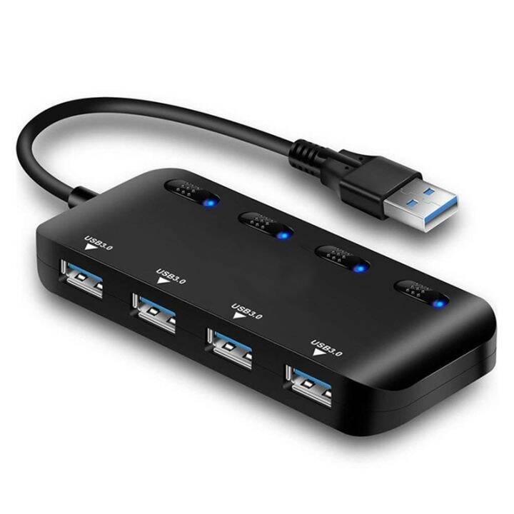 ultra-slim-4-port-usb-3-0-data-hub-splitter-extender-with-individual-power-switch-and-led-lights-usb-hubs