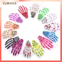 VJMHGS 2PCS แฟชั่น เครื่องประดับผม การออกแบบสร้างสรรค์ กิ๊บติดผมฮาโลวีน กระดูกมือ กิ๊บติดผม โครงกระดูกผี