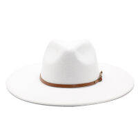 Quality Big edge wool Fedora Hat Women Men Imitation Wool Felt Hats with Metal Chain Decor Panama Fedoras Chapeau Sombrero