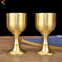 OKDEALS01 ไม่ซีดจาง Goblet แกะสลักลาย ทนต่อการสึกหรอ เครื่องประดับเดสก์ท็อป ง่ายต่อการทำความสะอาด เรียบเนียน ถ้วยทองเหลืองแก้ว ของตกแต่งบ้าน