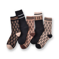 21 New Fashion Socks Luxury Letters Trend Brand Cotton Logo F Men Women Tube Big Design High-end Breathable Warm Socks 5 Pairs