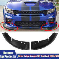 Q กันชนหน้าด้านข้างล่าง Lip Splitter Protector กันชน Lip Body Kit Fit สำหรับ Dodge Charger SRT Scat Pack 2015-2021รถอุปกรณ์เสริม