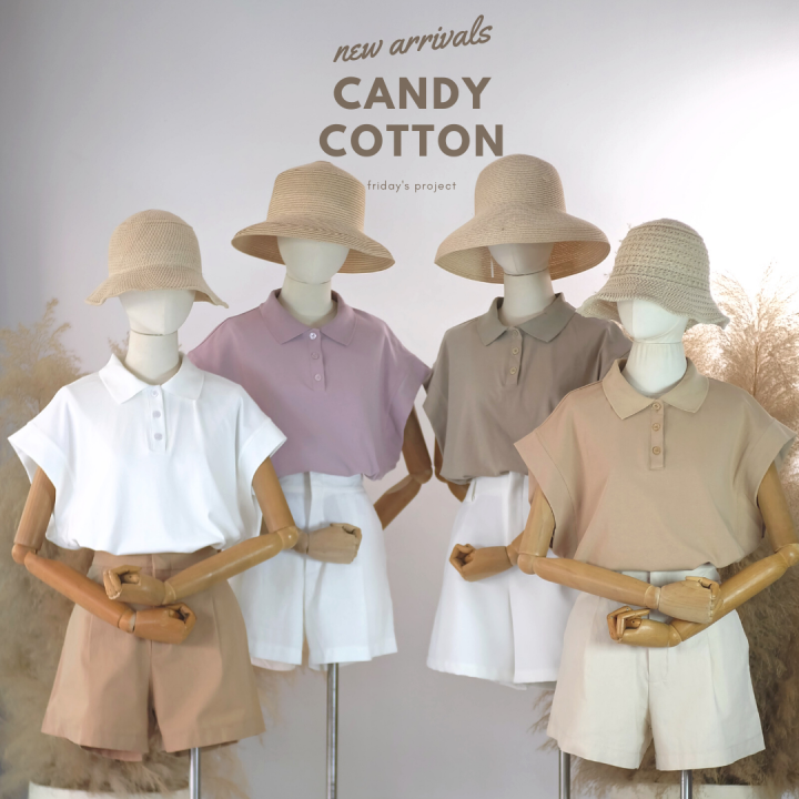 candy-cotton-เสื้อผ้าคอตตอนยืดทรงโปโลน่ารัก-มี-4-สี