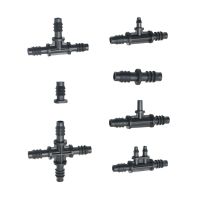 Garden 3/8" To 1/4" Hose Connector Tee Straight Elbow End Plugs Barbed 8/11 To 4/7mm ReducingPipe Adapter Irrigator Fitting Valves