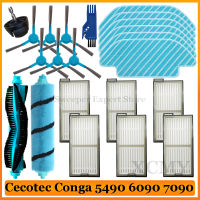 สำหรับ Cecotec Conga 5490 6090 7090เครื่องดูดฝุ่นหุ่นยนต์เปลี่ยนอะไหล่หลักด้านแปรง Hepa กรองซับผ้าอุปกรณ์เสริม