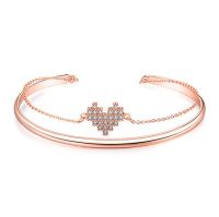 Fashion Zircon Heart/Butterfly Double Bracelet bracelet European and American new copper-plated rose gold ladies personality bracelets