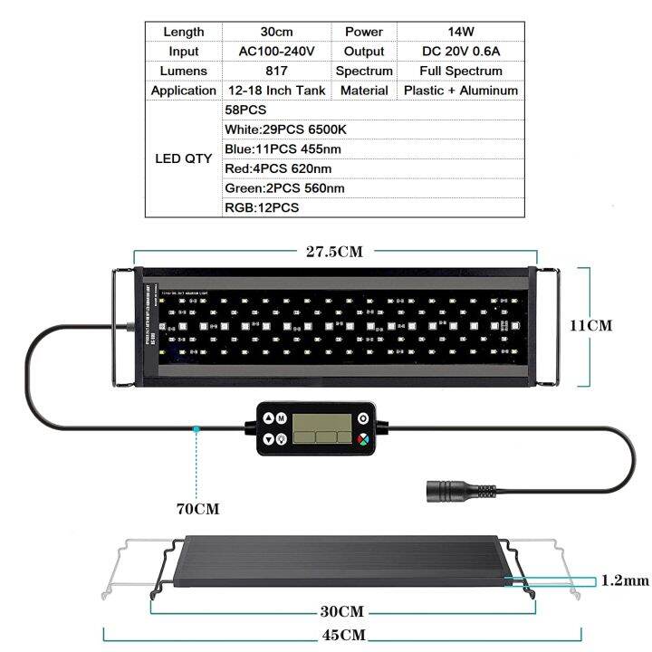 หลอดไฟ24-7ดวงไฟตู้ปลาแสงจันทร์ในเวลากลางวันและโหมด-diy-ไฟตู้ปลาโคมไฟ-led-ความสว่างปรับได้มีตัวจับเวลา