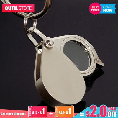 hot【DT】☢☒  10X Folding Magnifier With Chain Hand Magnifying Glasses Glass Lupa