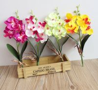 【YF】℗  28cm 4Heads Artificial Orchid Branch Garden Decoration Wedding Wall Fake Flowers