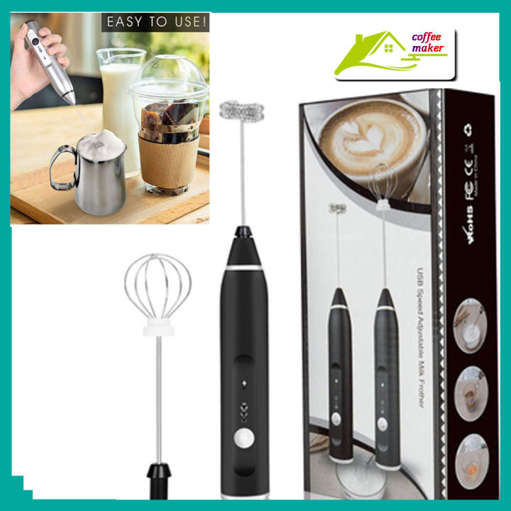 Electric Milk Frother Usb Hand Blender Stainless Steel Milk Egg Beater