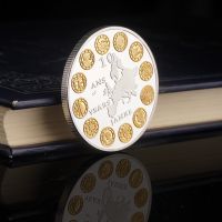 EU Commemorative Medal Twelve Countries Gold-plated Decorative Handicraft Creative Gift Fashion Two-color Decorative Coin Gift