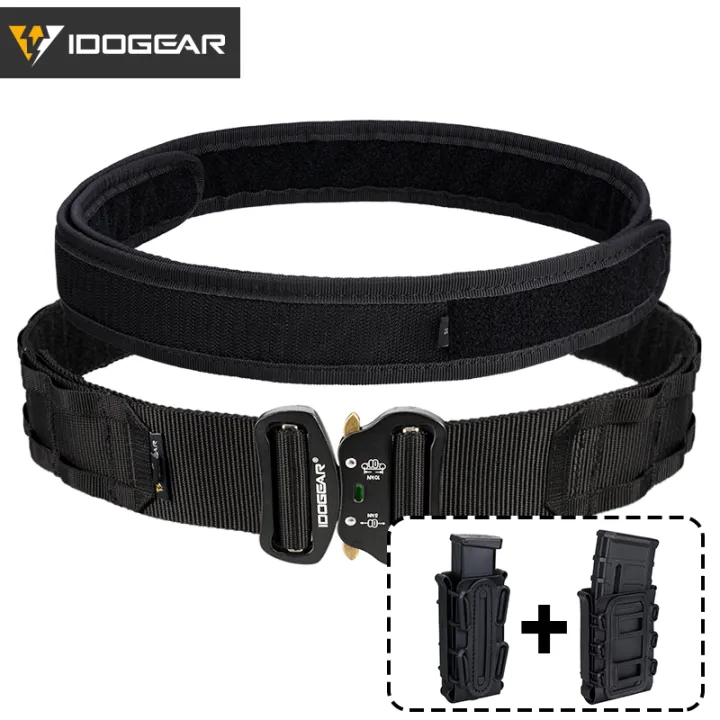 IDOGEAR 2 Inch Tactical Belt with Magazine Pouch Set for 9mm 556 ...