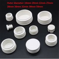 2-20Pcs White Round Plastic Blanking End Caps Tube Pipe Inserts Plug Bung Diameter 16mm 19mm 22mm 25mm 28mm 30mm 32mm 38mm 50mm Pipe Fittings Accessor