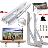 2X Heavy Duty White 90 Degree Triangle-Wall Mounted Detachable Decorative Metal Angle Folding Display Shelf Bracket Racking Storage Support Holder Shelving 30x15cm