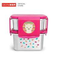 Skip Hop Zoo Stainless Steel Lunch Kit กล่องข้าว สแตนเลส 2 ชั้น ฝาปิดแบบบานพับป้องกันการรั่วซึม (ลายใหม่)