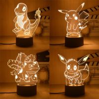 New Pikachu Led Night Kids Anime Figures Bedside Lamp for Children Bedroom Birthday