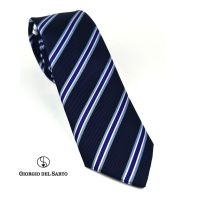 Giorgio Del Sarto Necktie 7.5 cm Navy Blue with Fabric Texture เนคไทสีน้ำเงิน กรมมีเท็กเจอร์