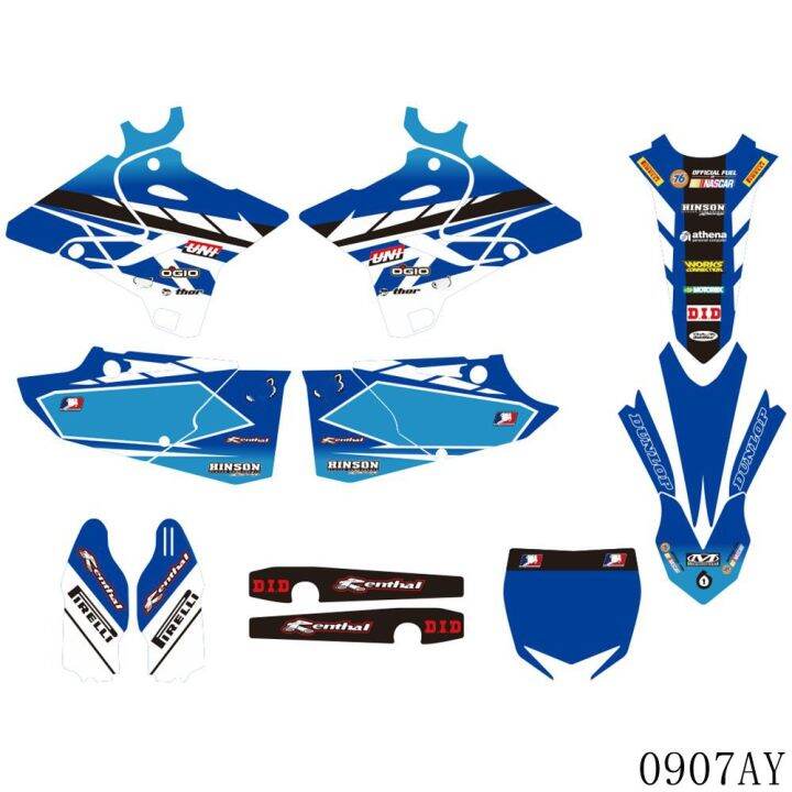 Full Graphics Decals Stickers Motorcycle Background Custom Number For Yamaha Yz125 Yz250 Yz 125