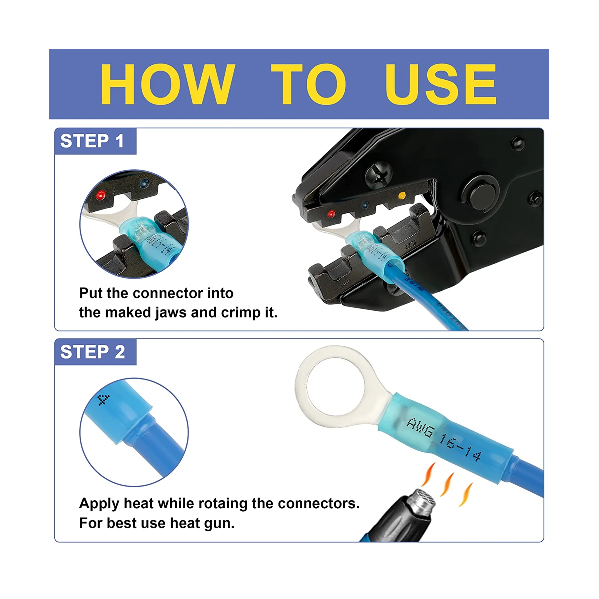 260PC HeatShrinkable Wire Connector Marine Grade HeatShrinkable Butt Connector TinRedCopper