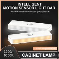 ﹉●✇ Night Lamp Motion Sensor LED Cabinet Light USB Rechargeable For Kitchen Cabinet Wardrobe Lamp Staircase Backlight Aisle Ligh