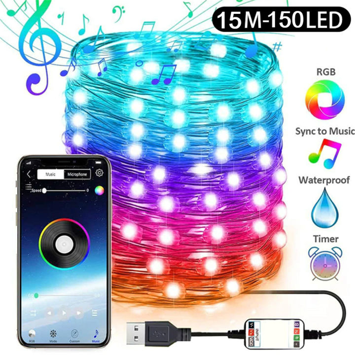 usb-led-string-light-bluetooth-app-control-copper-wire-string-lamp-waterproof-outdoor-fairy-lights-for-christmas-tree-decoration