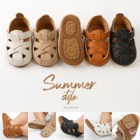 JOP7-Baby Anti-slip Sandals, Hollow-out Solid/ Contrast Color First Walking Shoes