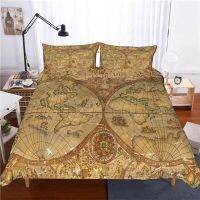 [COD] foreign trade home textile cross-border map digital printing quilt three-piece