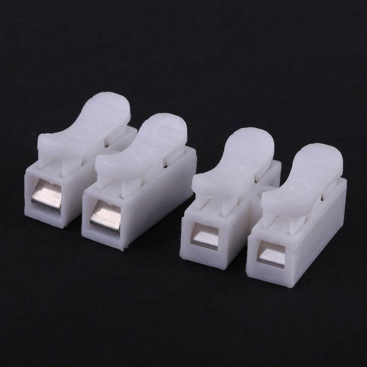 ขั้วต่อสายไฟ-push-type-ขั้วต่อสายไฟสายไฟฟ้า-clamp-terminal-block-connector-led-strip-light-การเชื่อมต่อสายไฟ-50-pack-2p