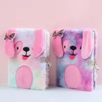 Cute Plush Dog A5 Notebook with Lock Diary Planner Notepad Organizer Stationery