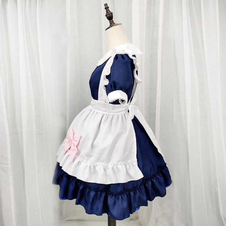 แม่บ้านญี่ปุ่น-lolita-ชุดเดรสเปิดหน้าอกรักสาวนุ่ม-cos-เสื้อผ้าอะนิเมะชุดแม่บ้าน