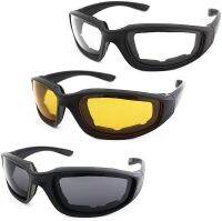 ♗□● แว่นตาขี่มอเตอร์ไซค์ 3 คู่ Padding Goggles UV Protection กันฝุ่น Windproof Motorcycle Sunglasses for Outdoor Actives