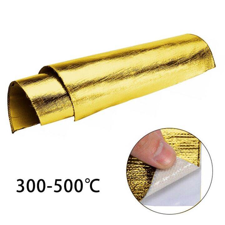 gold-fiberglass-heat-insulation-tape-fireproof-high-temperature-resistance-protective-film-sound-shield-cloth-car-accessories-adhesives-tape