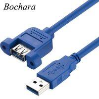 Bochara USB 3.0 Extension Cable Male to Female Dual Shielded(Foil Braided) With Screw Panel Mount 24AWG 28AWG