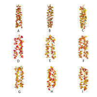 พวงมาลัยเทียมสำหรับฤดูใบไม้ร่วงใบไม้เมเปิ้ล180ซม. ต้นไม้แขวนเครื่องประดับบ้านวันคริสต์มาส