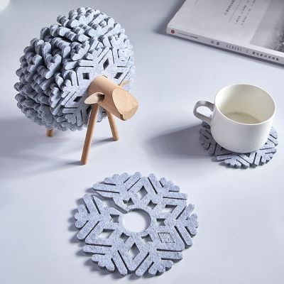 【CW】 New Sheep Anti Cup Coasters Insulated Round Felt Mats Japan Office Crafts