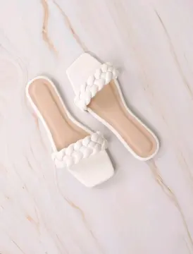 Dressy white hot sale flat sandals