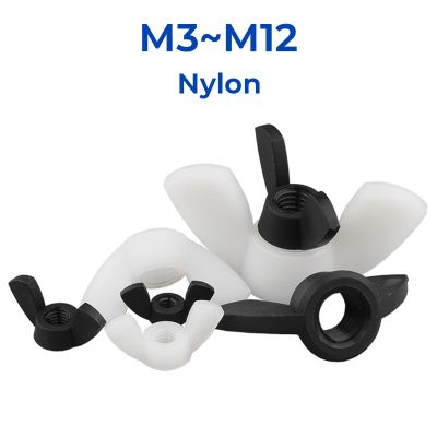 Black/White Nylon Wing Nut Butterfly Nut M3 M4 M5 M6 M8 M10 M12 Ngot Plastic Insulation Thumb Nuts