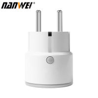 NANWEI Smart Wi-Fi Plug W-Ireless W-Ifi Socket APP รีโมทคอนโทรลตั้งเวลาควบคุมด้วยเสียง Smart In-Wall Socket Outlet 16A 3680W สีขาว (EU Plug)