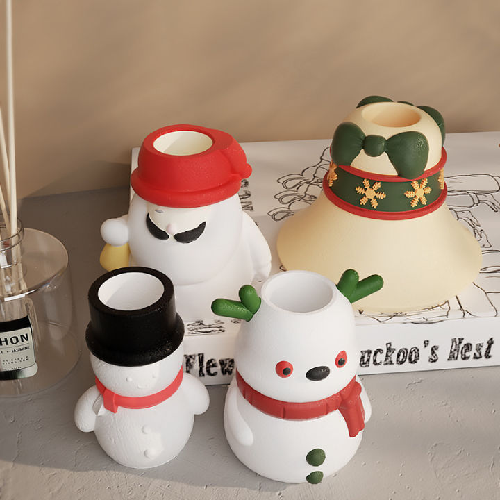bell-candlestick-potted-plant-floral-organ-snowman-santa-claus-resin