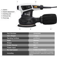 DEKO QD6206 280W Classic Random Orbit Sander with DIY Efficient Dust Collection System for Wood Working