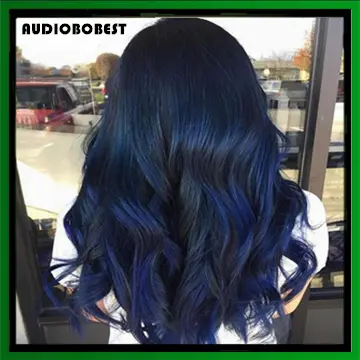 Denim blue hair ombre silver salon downtown nyc • Seagull Salon