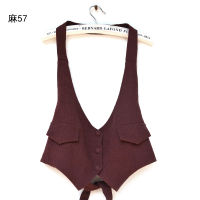 Summer Thin Womens Vest Female Single-breasted Halterneck Short Sleeveless Coat Cardigan Gilet Femme Autumn Cotton Waistcoat