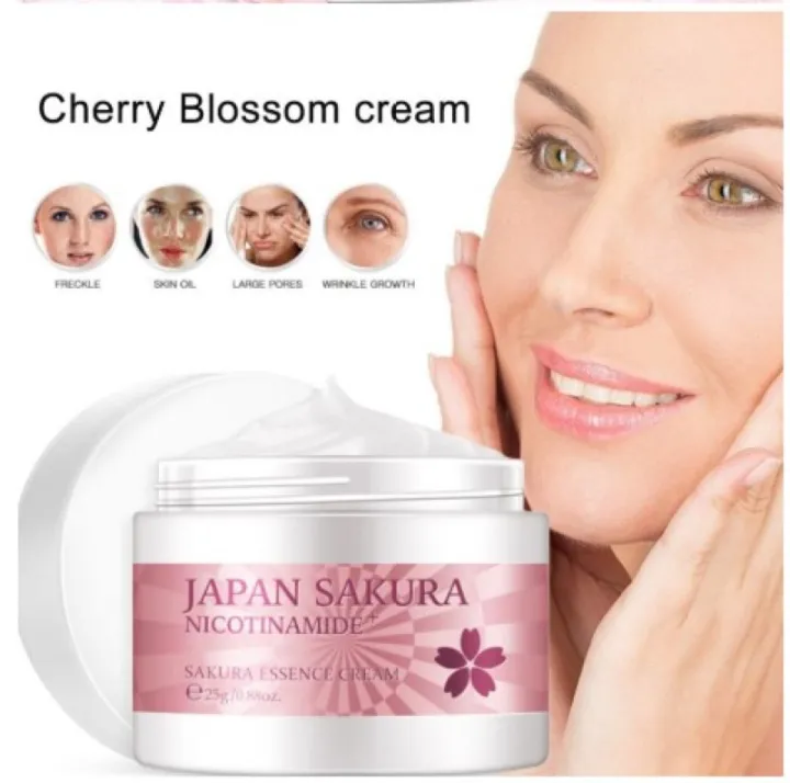 Japan Sakura Cream Moisturizing Whitening Serum Nicotinamide AntiAging Firming Whitening