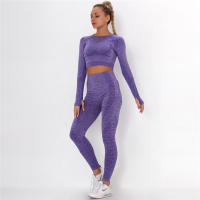 Women Sports Suit New Fashion Yoga Set 2 Pcs Gym Leggings+Long Sleeve Top Quick Drying Yoga Set Female Track Suit Running Sets