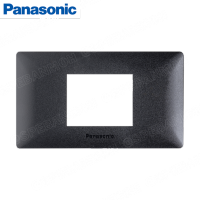 WEGN68029B INITIO PANASONIC 1-Touch Plate, 1-Gang Center 2-Device (Black)