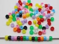 1000 Mixed Color Acrylic Tiny Barrel Beads 6X4mm for Kids Kandi Craft