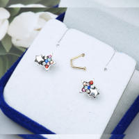 Star silver earring : ต่างหูเงินแท้ 925 ดาว 8 มิล โชว์ผิวเนื้อเงิน พลอย  ต่างหูแฟชั่น น่ารักๆ สไตล์มินิมอล ต่างหูเงินแท้100 Major Silver